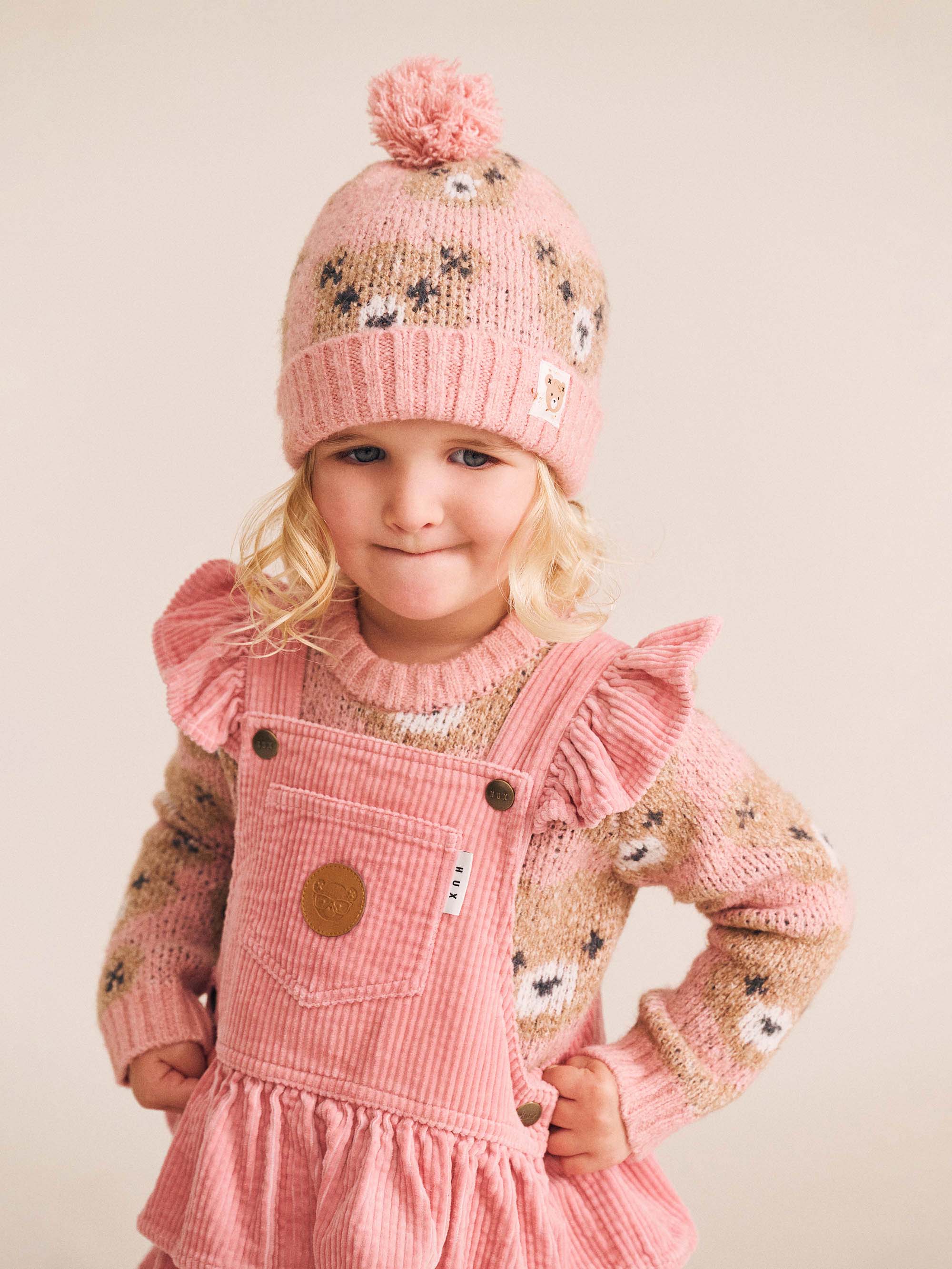 Classic Tiered Cord Pinafore - Dusty Pink