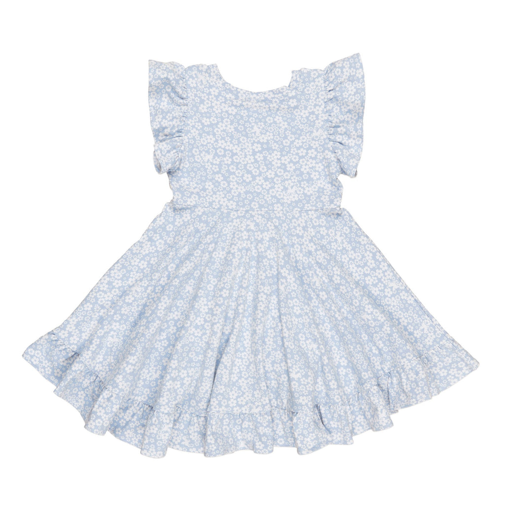 Unicorn Surprise Frill Swing Dress - Dusty Blue