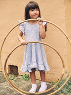 Unicorn Surprise Frill Swing Dress - Dusty Blue