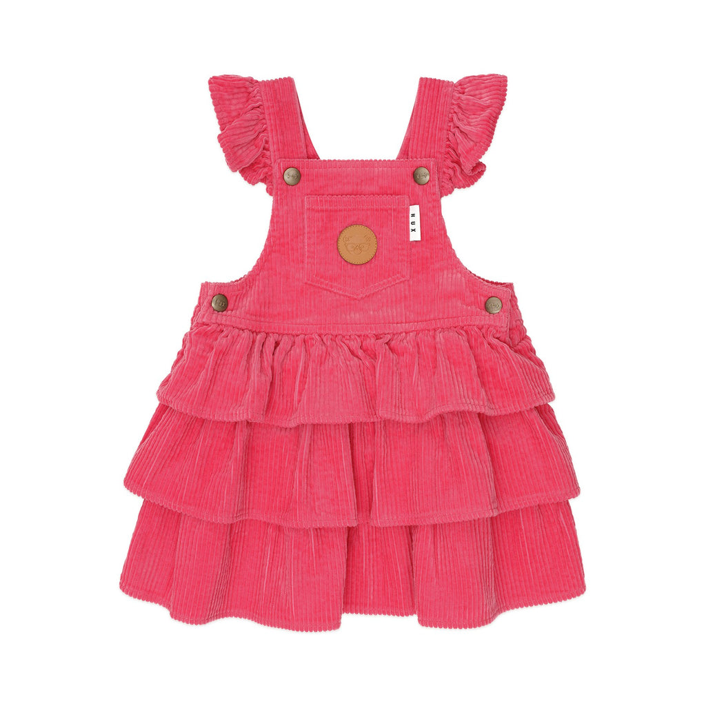 Classic Tiered Cord Pinafore - Cherry