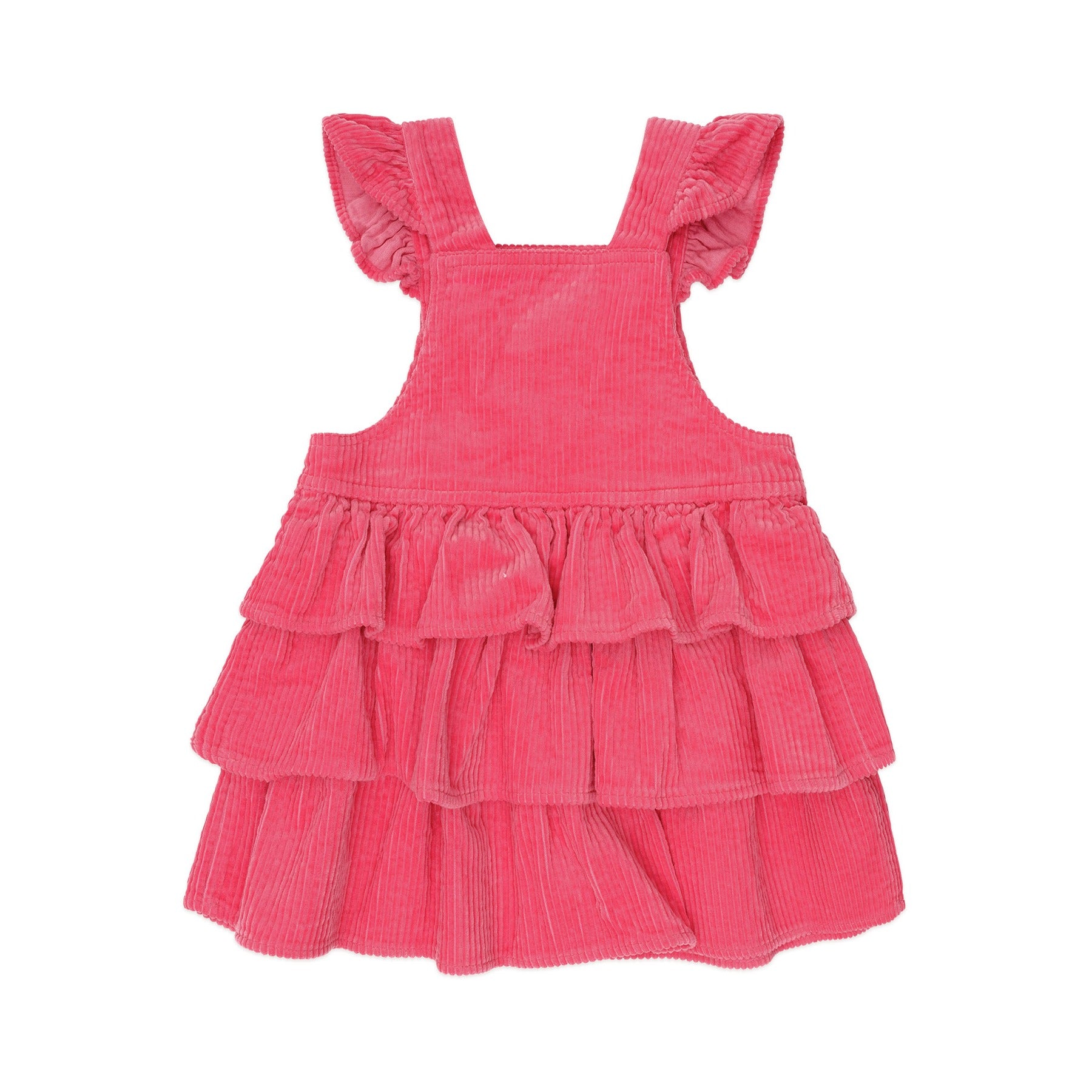 Classic Tiered Cord Pinafore - Cherry