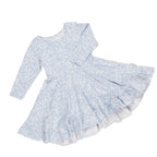 Unicorn Surprise Long Sleeve Swing Dress - Dusty Blue