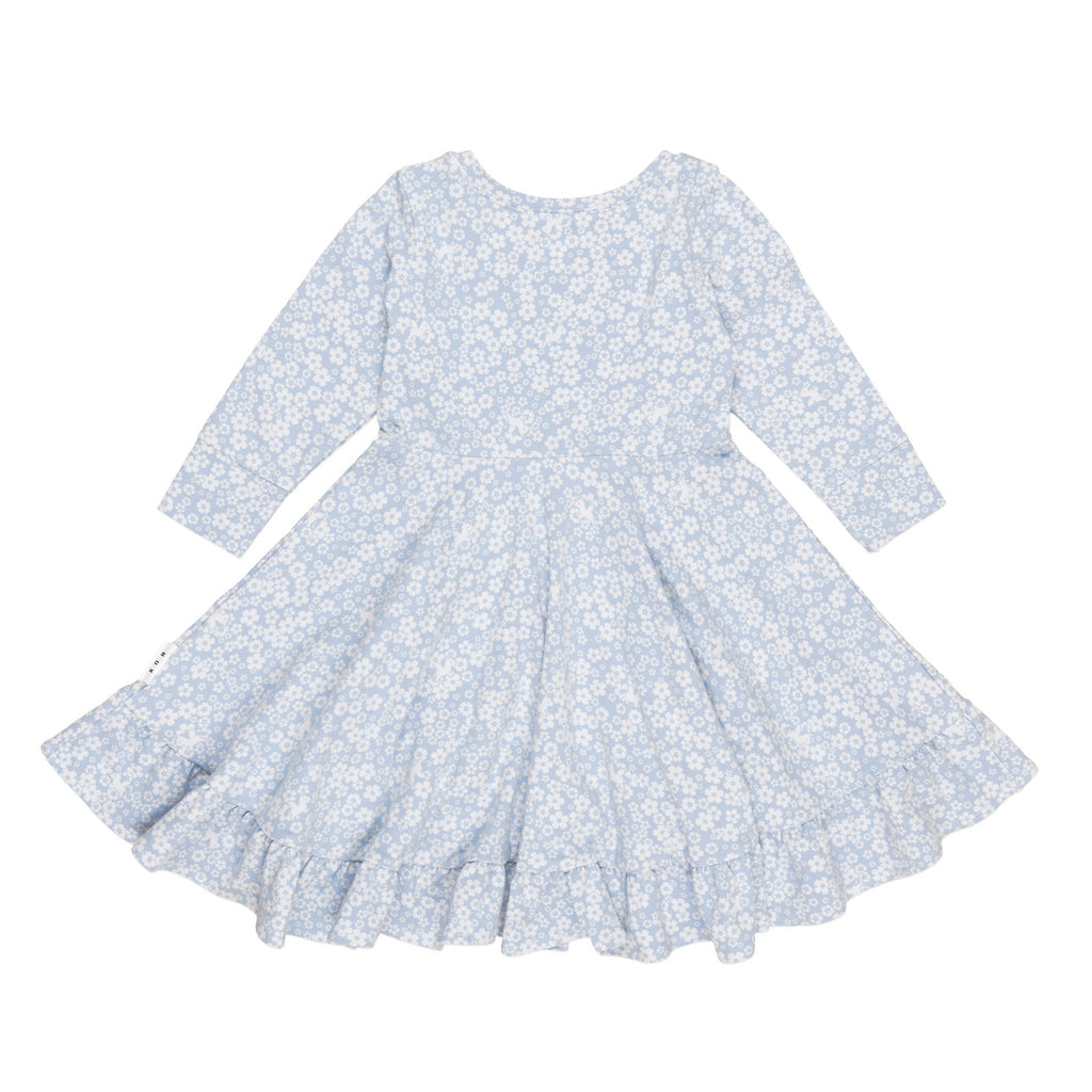 Unicorn Surprise Long Sleeve Swing Dress - Dusty Blue