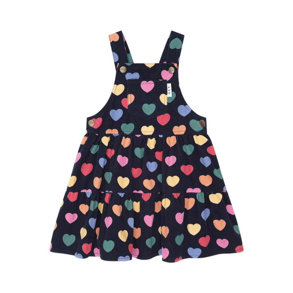 Multi Hearts Cord Pinafore