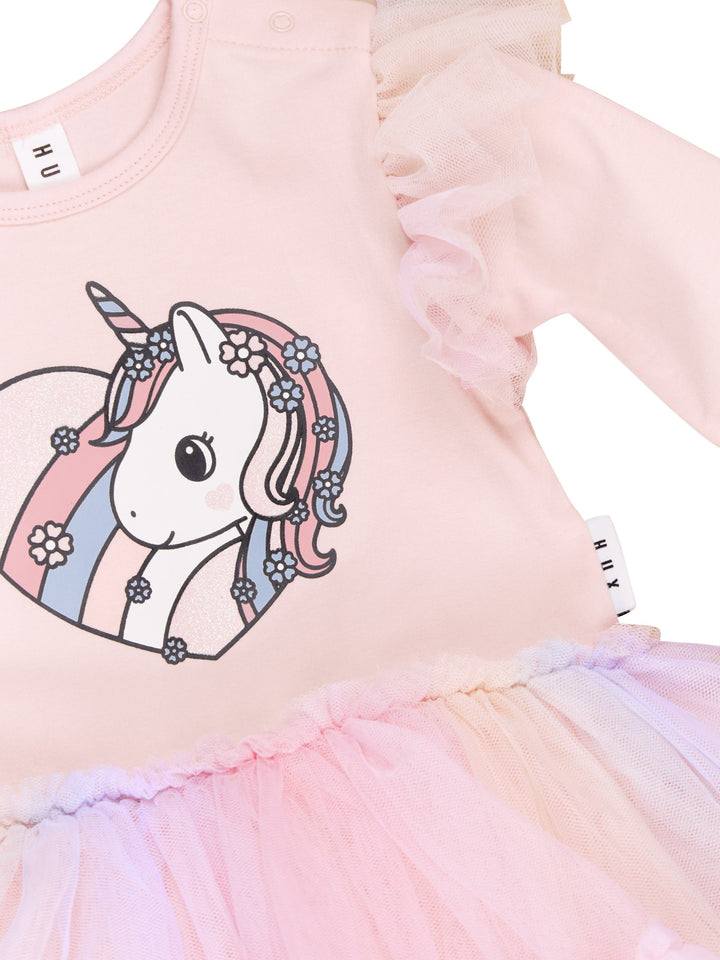 Huxbaby Loveheart Unicorn Ballet Dress - Pink Pearl