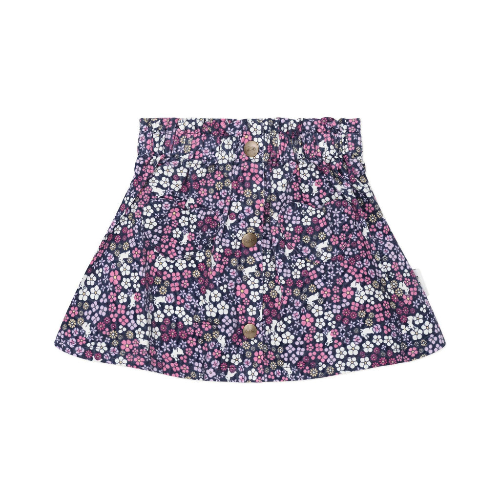 Huxbaby Midnight Flower Garden Cord Skirt