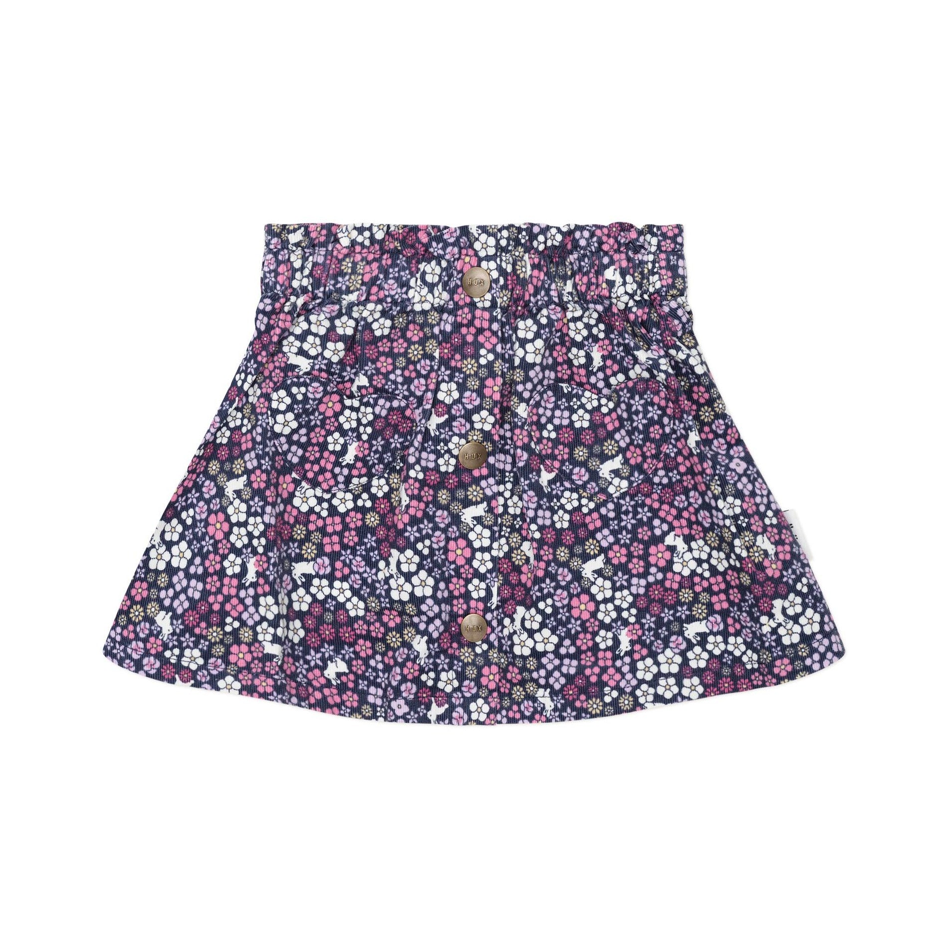Huxbaby Midnight Flower Garden Cord Skirt