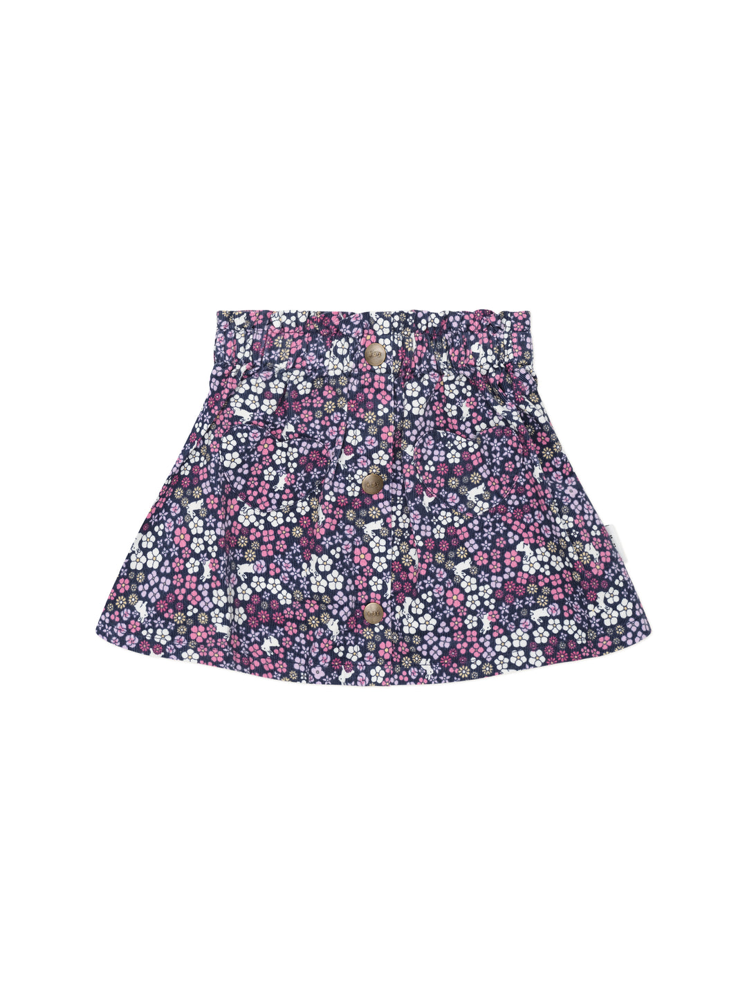 Huxbaby Midnight Flower Garden Cord Skirt