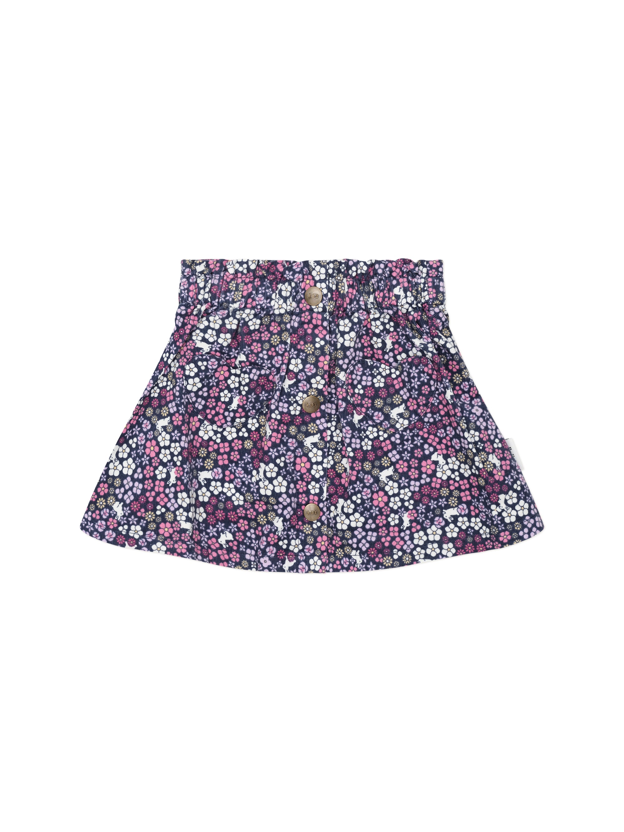 Huxbaby Midnight Flower Garden Cord Skirt