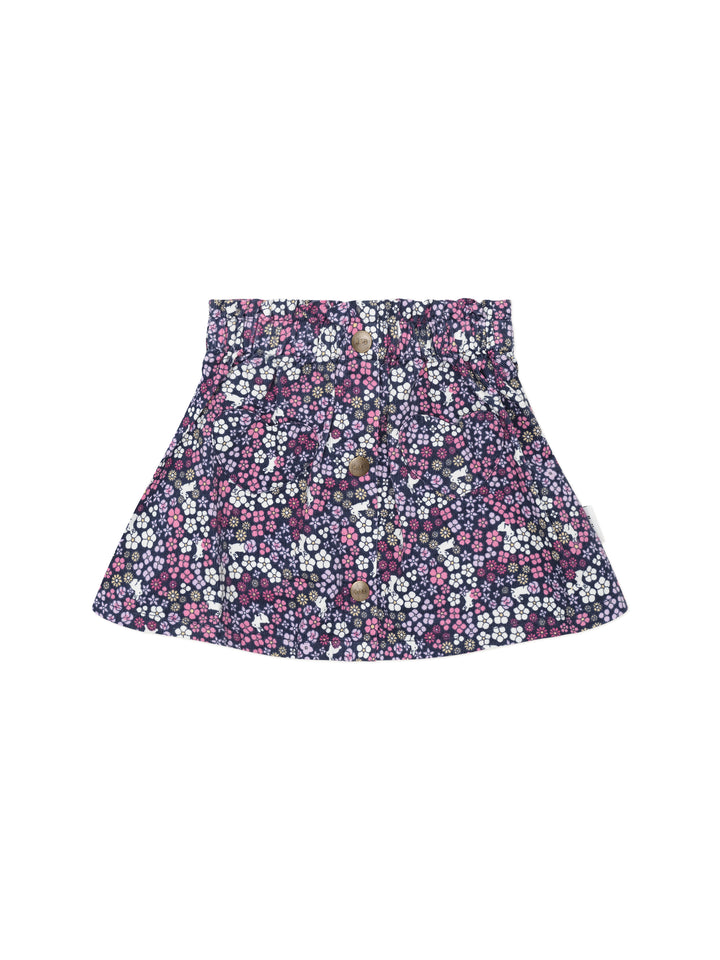 Huxbaby Midnight Flower Garden Cord Skirt