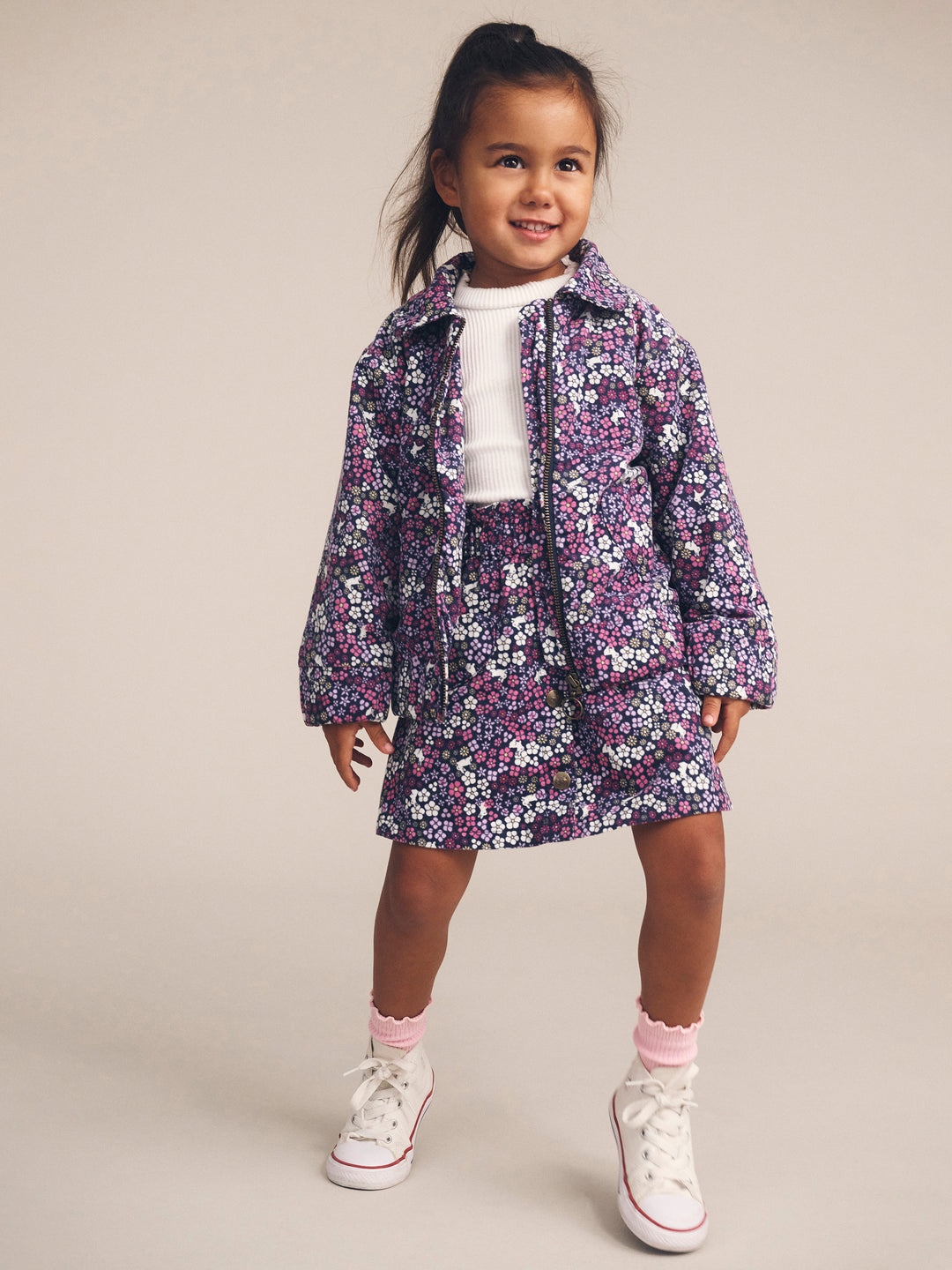 Huxbaby Midnight Flower Garden Cord Skirt