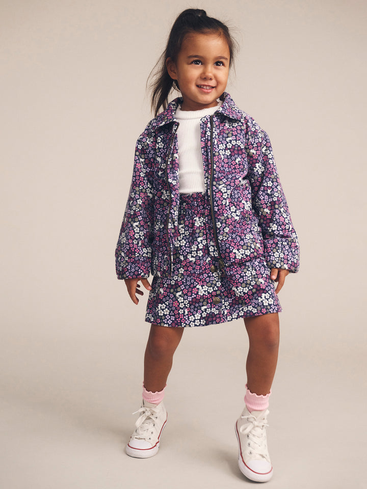 Huxbaby Midnight Flower Garden Cord Skirt