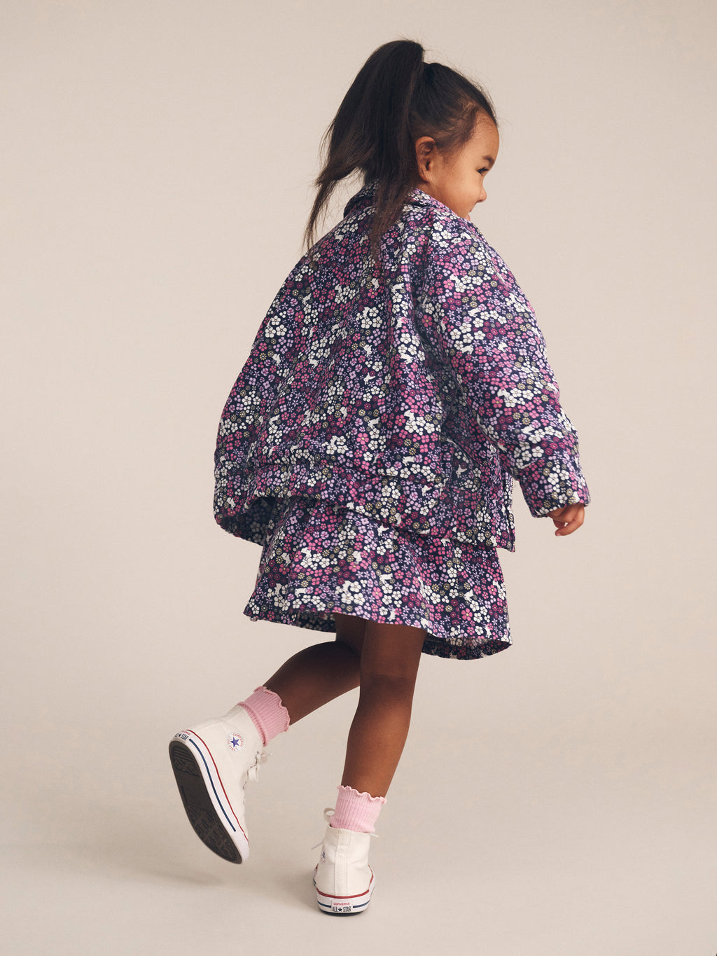Huxbaby Midnight Flower Garden Cord Skirt