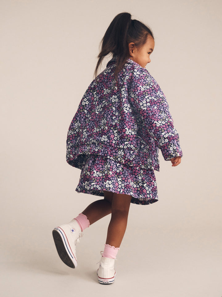 Huxbaby Midnight Flower Garden Cord Skirt
