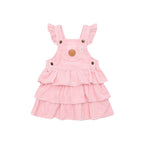 Blush Cord Tiered Overall Dress