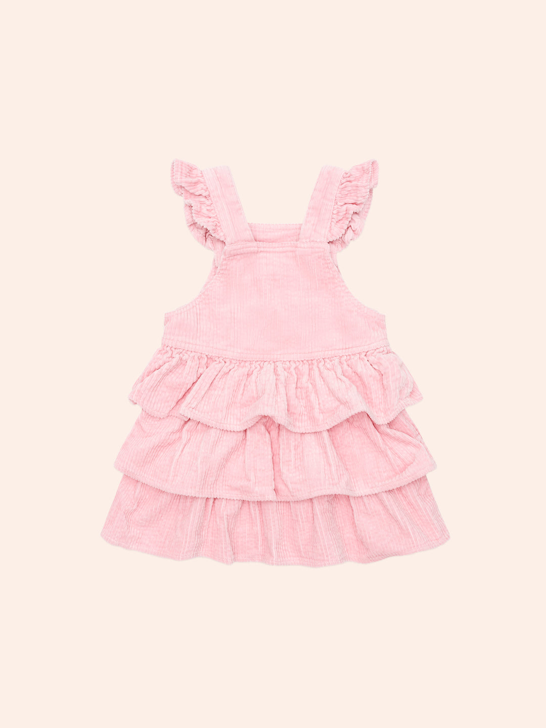 Huxbaby Blush Cord Tiered Overall Dress