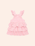 Blush Cord Tiered Overall Dress