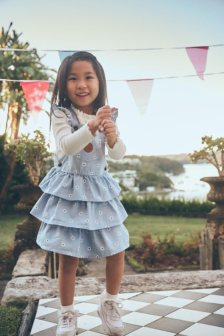 Huxbaby Ditsy Floral Tiered Overall Dress