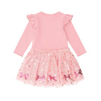 Sequin Bow Tulle Dress - Dusty Pink
