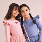 Sequin Bow Tulle Dress - Bijou Blue