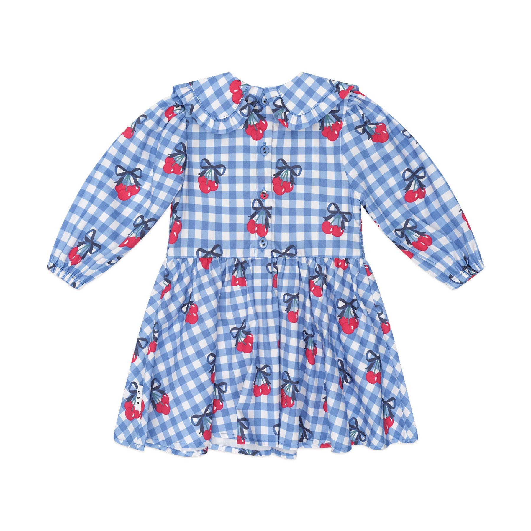 Cherry Gingham Shirred Dress