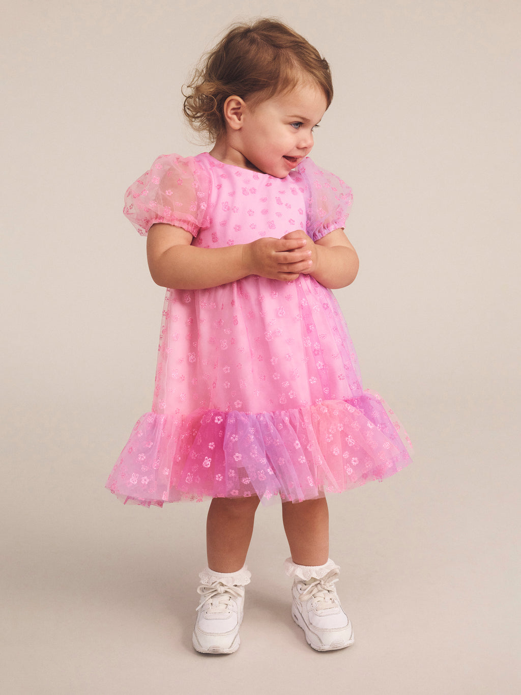 Huxbaby Bunny Gem Puff Sleeve Party Dress
