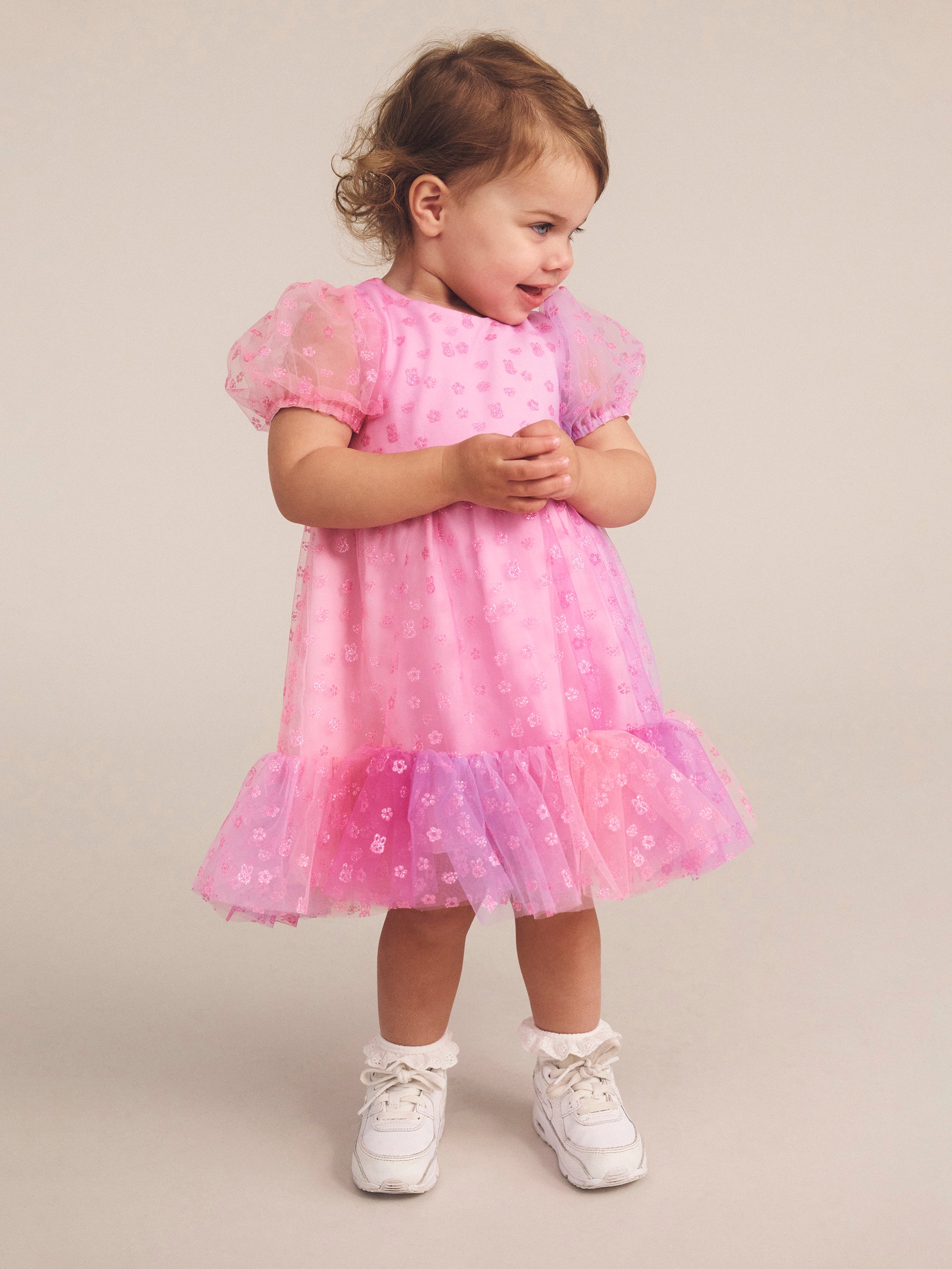 Huxbaby Bunny Gem Puff Sleeve Party Dress