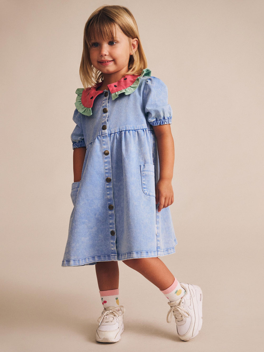 Huxbaby I Carried a Watermelon Denim Dress