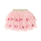 Sequin Bow Tiered Tulle Skirt