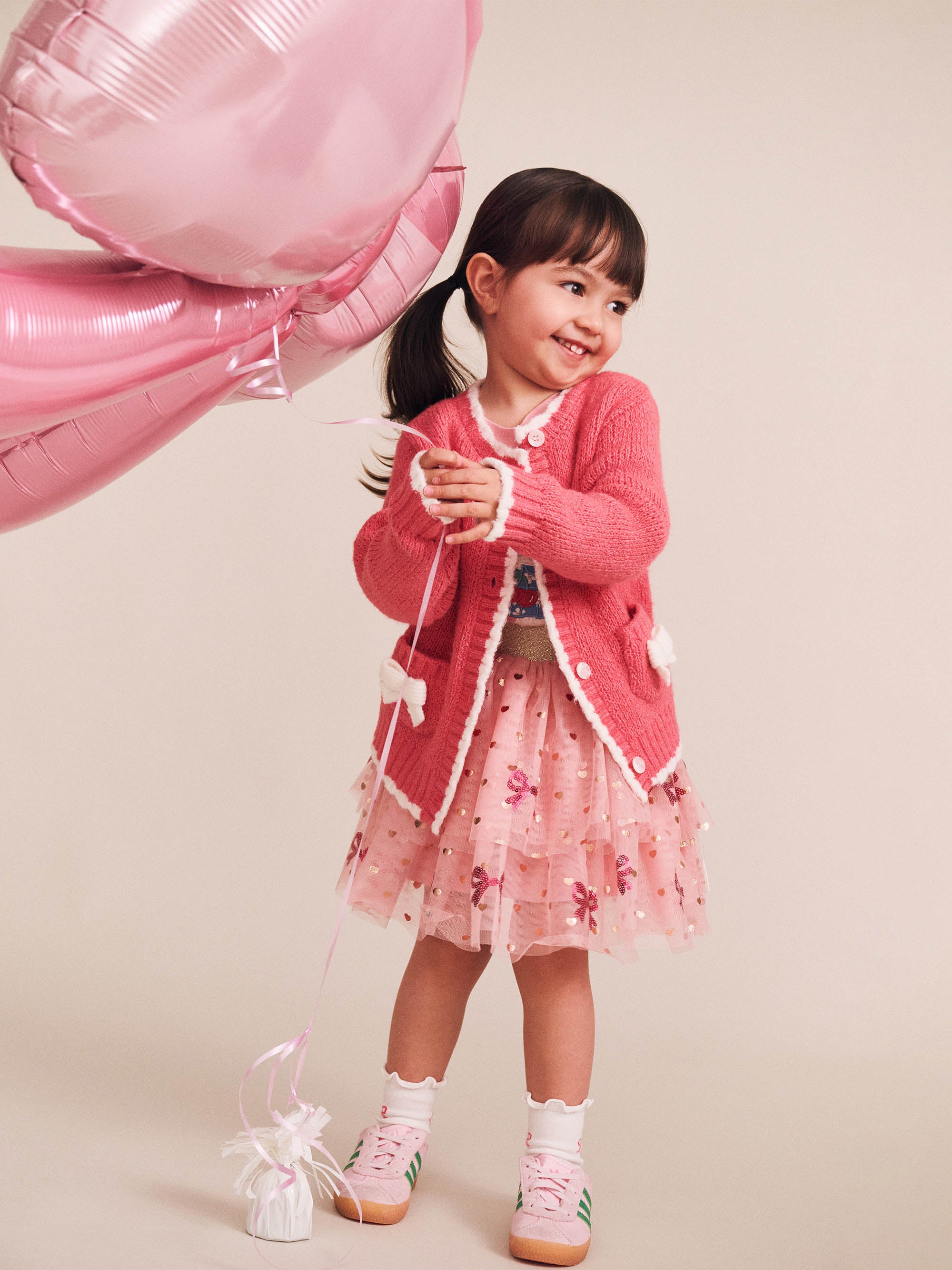 Sequin Bow Tiered Tulle Skirt
