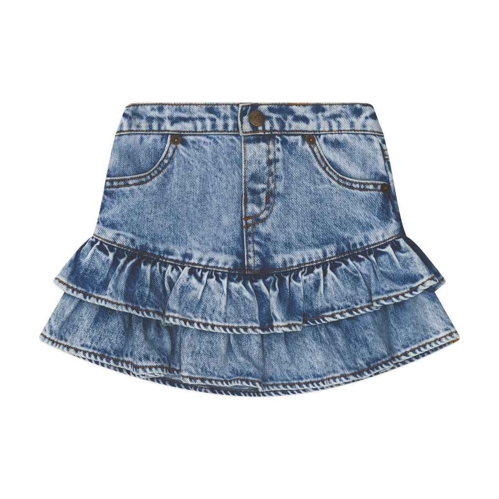 Dreamy Denim Tiered Skirt