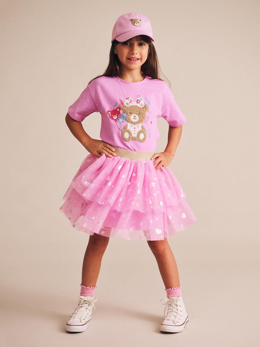 Huxbaby Party Hearts Tiered Tulle Skirt