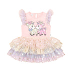 Reindeer Friends Tulle Dress - Candy