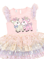 Reindeer Friends Tulle Dress - Candy