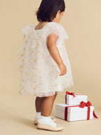 Christmas Reindeer Tulle Dress - White