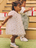 Christmas Reindeer Tulle Dress - White