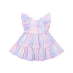 Huxbaby Frill Dress - Rainbow Check