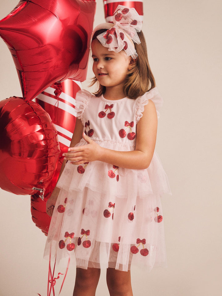 Huxbaby Sequin Cherry Pie Tulle Dress