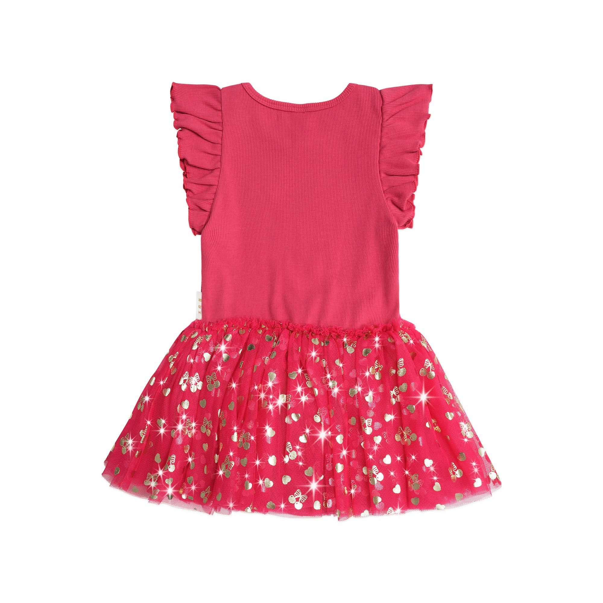 Huxbaby Golden Cherry Pie Rib Tulle Dress