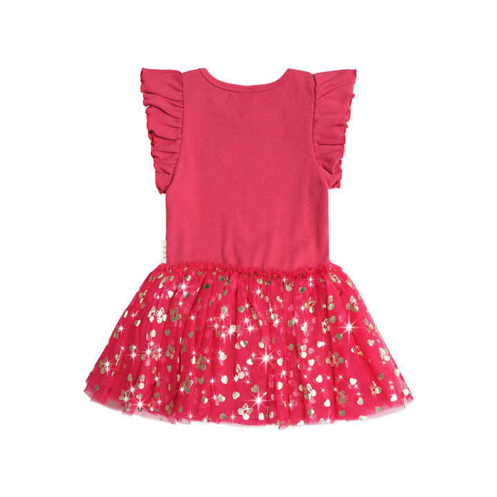 Huxbaby Golden Cherry Pie Rib Tulle Dress