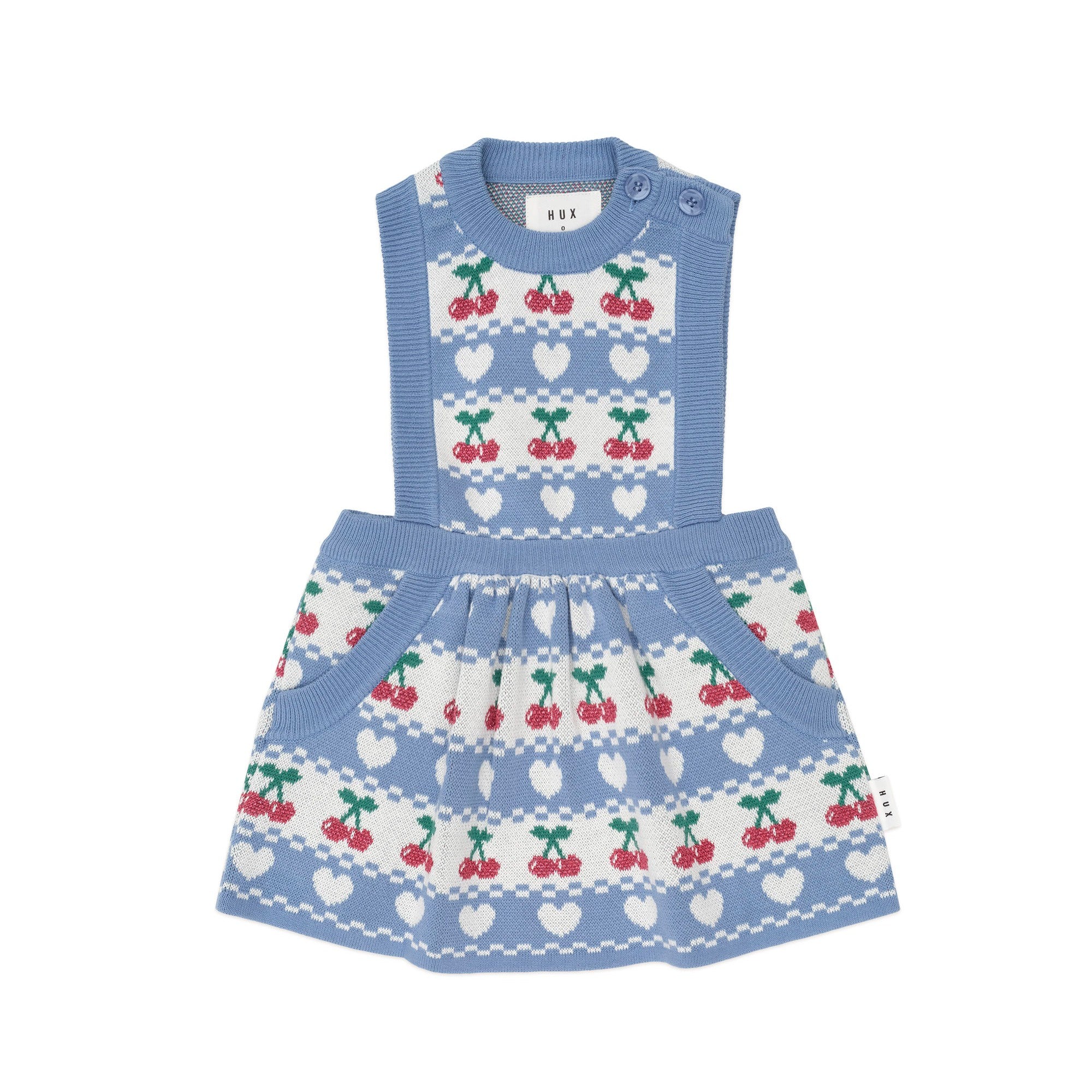 Cherry Heart Knit Pinafore Dress
