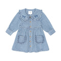 Vintage Bow Collar Denim Dress