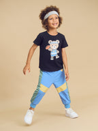 Footy Hux T-Shirt - Soft Black
