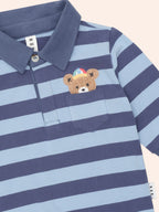 Huxbaby Peeping Hux Blue Stripe Polo