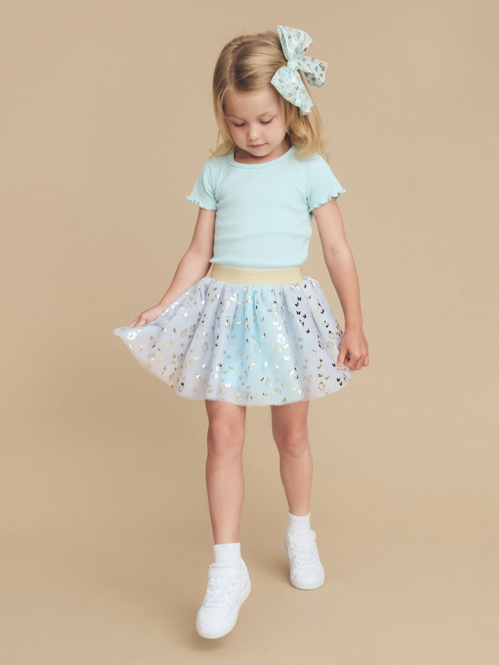 Huxbaby Dusty Sky Rib Tee