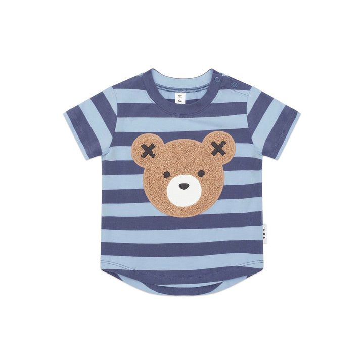 Huxbaby Furry Hux Blue Stripe Bear T-Shirt