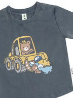 Digger Hux T-Shirt - Washed Navy