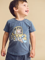 Digger Hux T-Shirt - Washed Navy