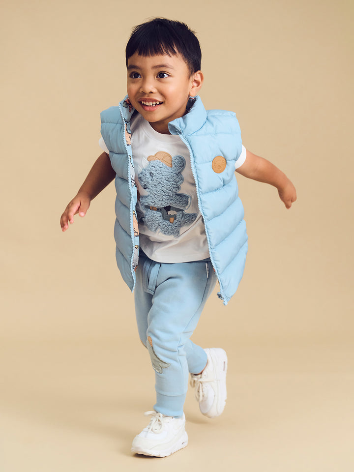Huxbaby Tradie Furry Dino T-Shirt - White
