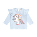 Rainbow Unicorn Frill Top - Ice Water